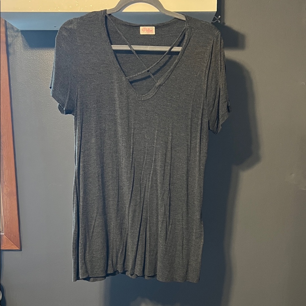 Charcoal V-Neck Tee